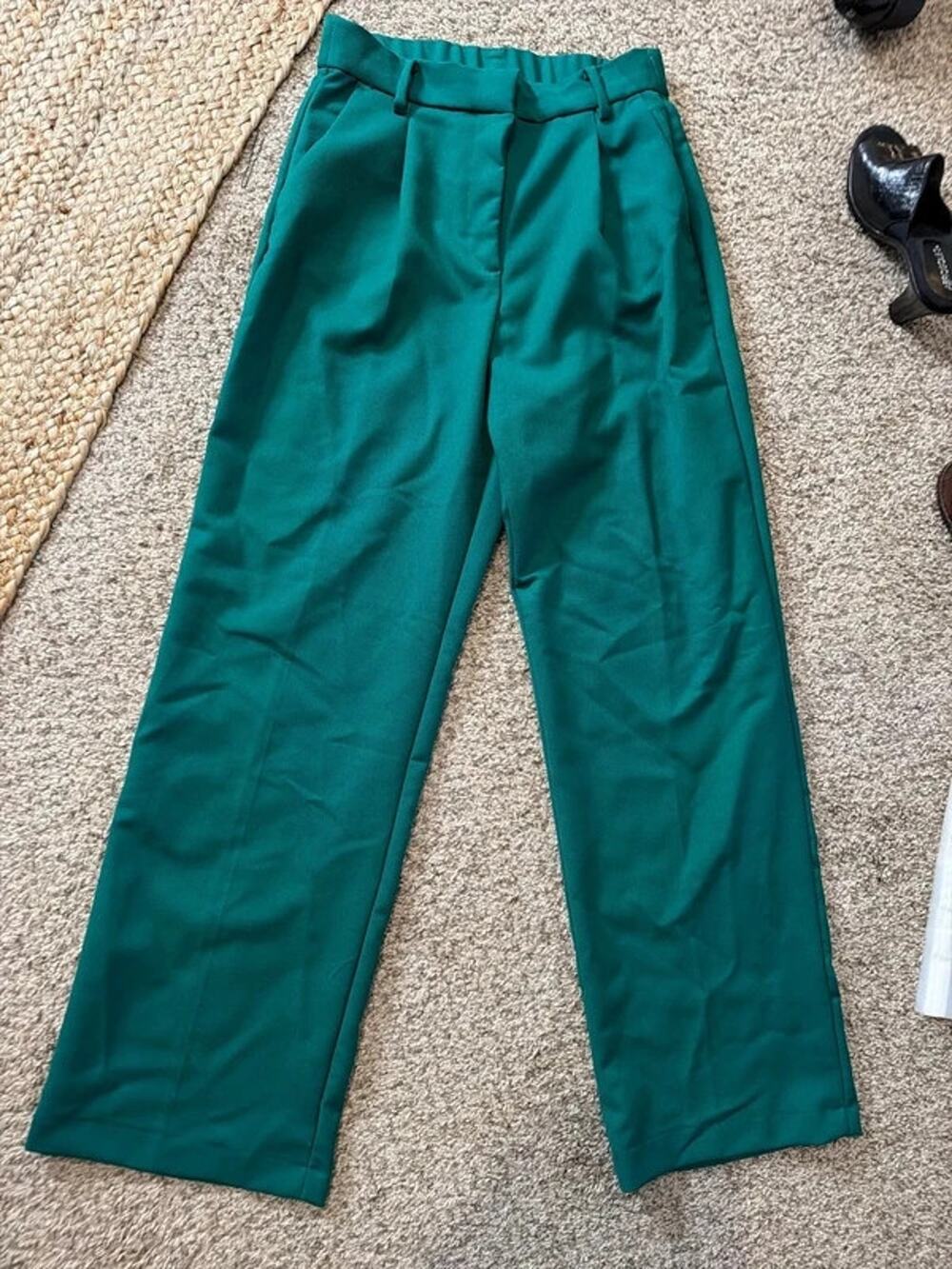 H&M Kelly Green wide leg pants 8 NWT 3429
